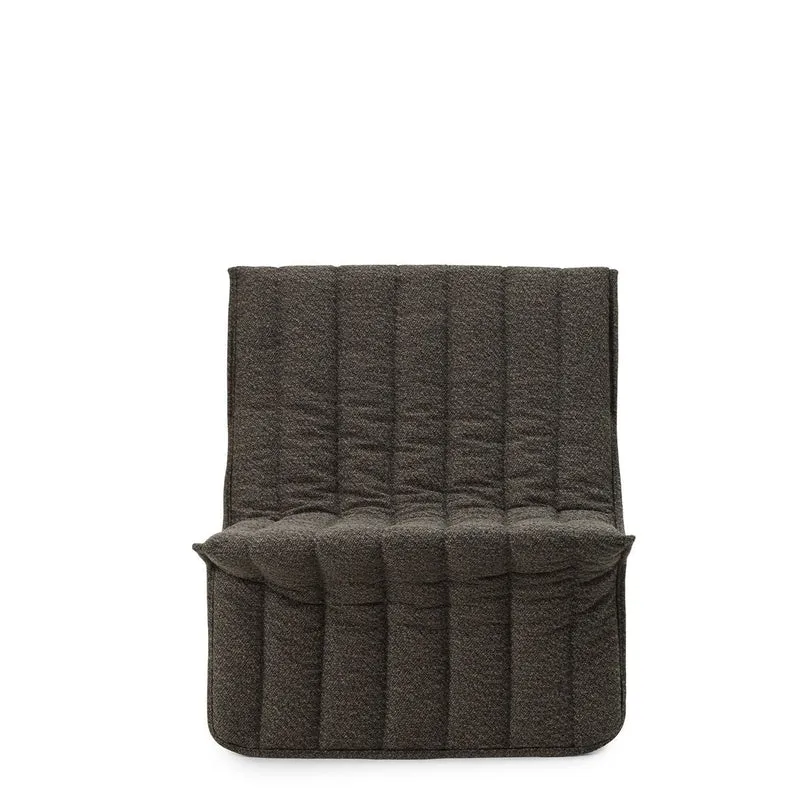 Fauteuil en acier et tissu bouclé noir et beige 70x68cm Limit - Normann Copehagen