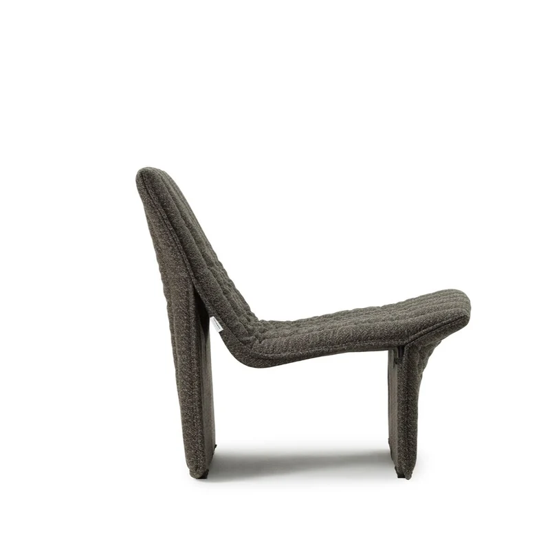 Fauteuil en acier et tissu bouclé noir et beige 70x68cm Limit - Normann Copehagen