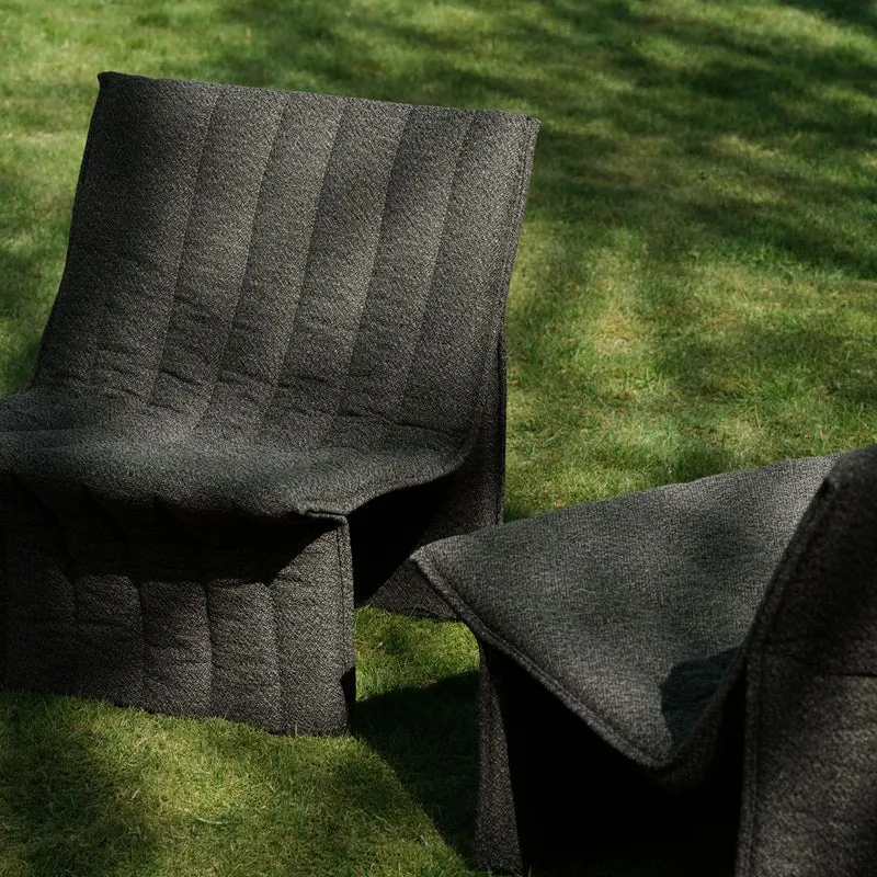 Fauteuil en acier et tissu bouclé noir et beige 70x68cm Limit - Normann Copehagen