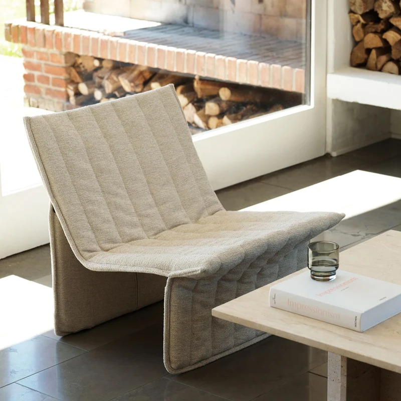 Fauteuil en acier et tissu beige 70x68cm Limit - Normann Copehagen