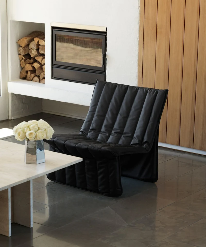 Fauteuil en cuir noir 70x68cm Limit - Normann Copehagen