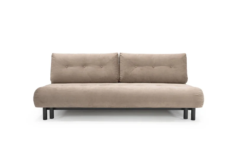Canapé convertible en polyester recyclé gris, beige 200x108x79cm Nabli - Innovation living