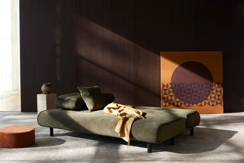 Canapé convertible en polyester recyclé kaki 200x108x79cm Nabli - Innovation living