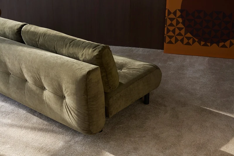 Canapé convertible en polyester recyclé kaki 200x108x79cm Nabli - Innovation living