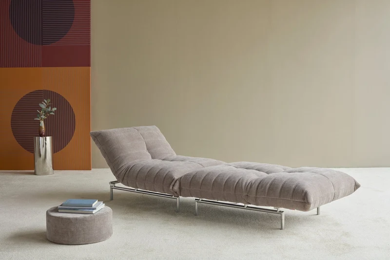 Fauteuil convertible en polyester recyclé gris 101x96x81cm Mikunjo - Innovation living