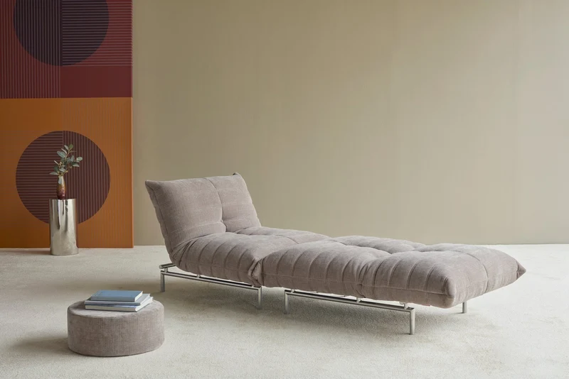 Fauteuil convertible en polyester recyclé gris 101x96x81cm Mikunjo - Innovation living