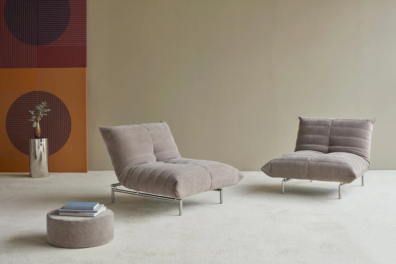 Fauteuil convertible en polyester recyclé kaki 101x96x81cm Mikunjo - Innovation living