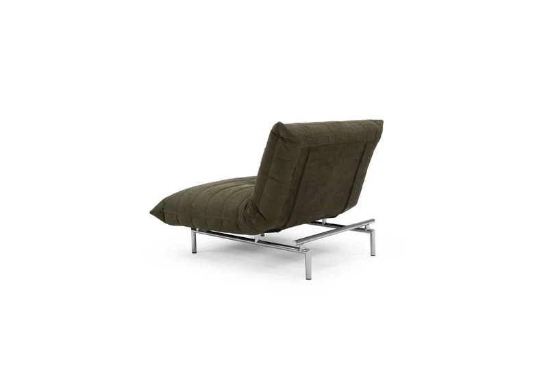 Fauteuil convertible en polyester recyclé kaki 101x96x81cm Mikunjo - Innovation living