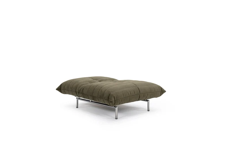 Fauteuil convertible en polyester recyclé kaki 101x96x81cm Mikunjo - Innovation living