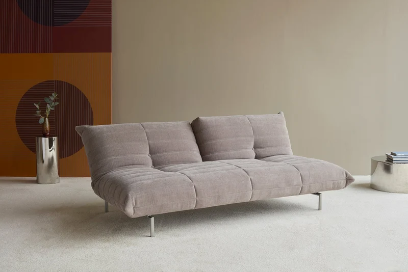 Canapé convertible en polyester recyclé gris 211x96x81cm Mikunjo - Inovation Living
