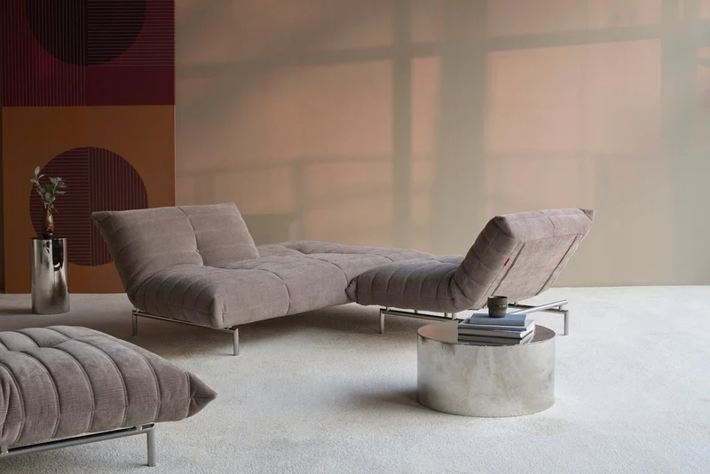 Canapé convertible en polyester recyclé gris 211x96x81cm Mikunjo - Inovation Living