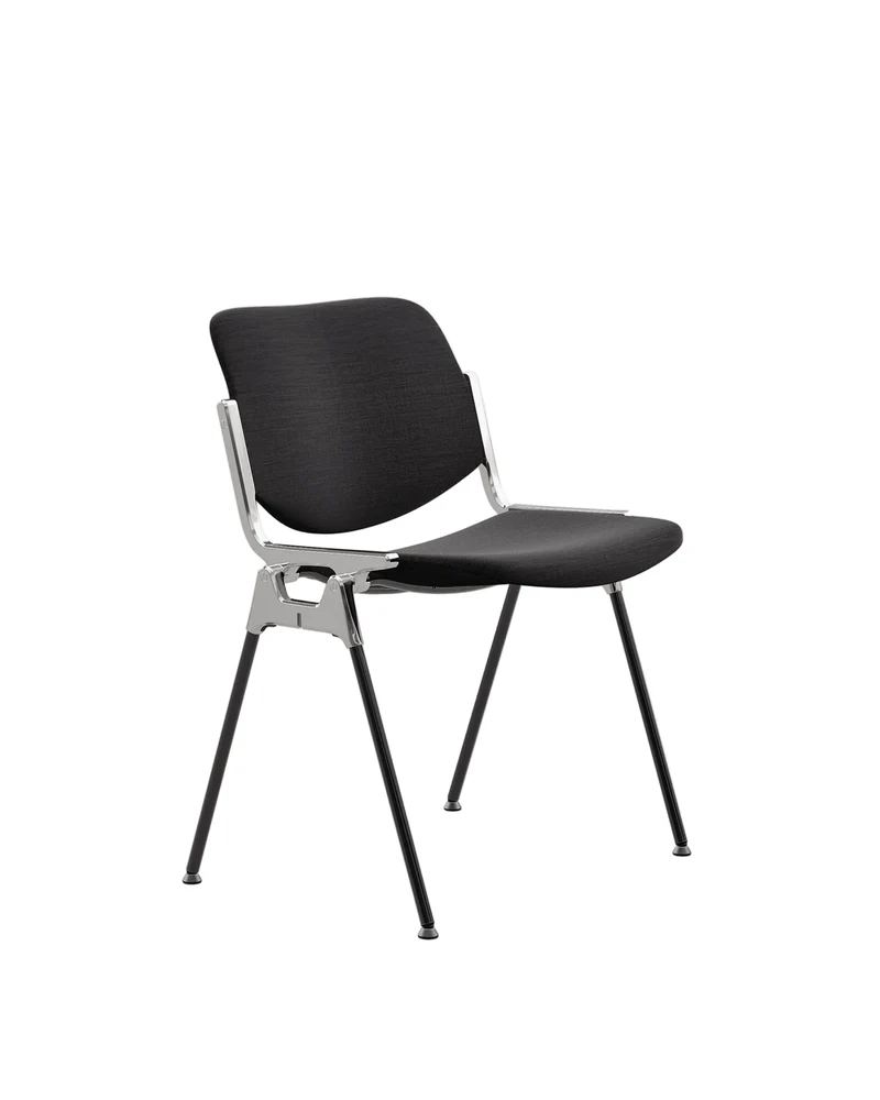Chaise en tissu noir et acier chromé DSC 106 - Anonima Castelli