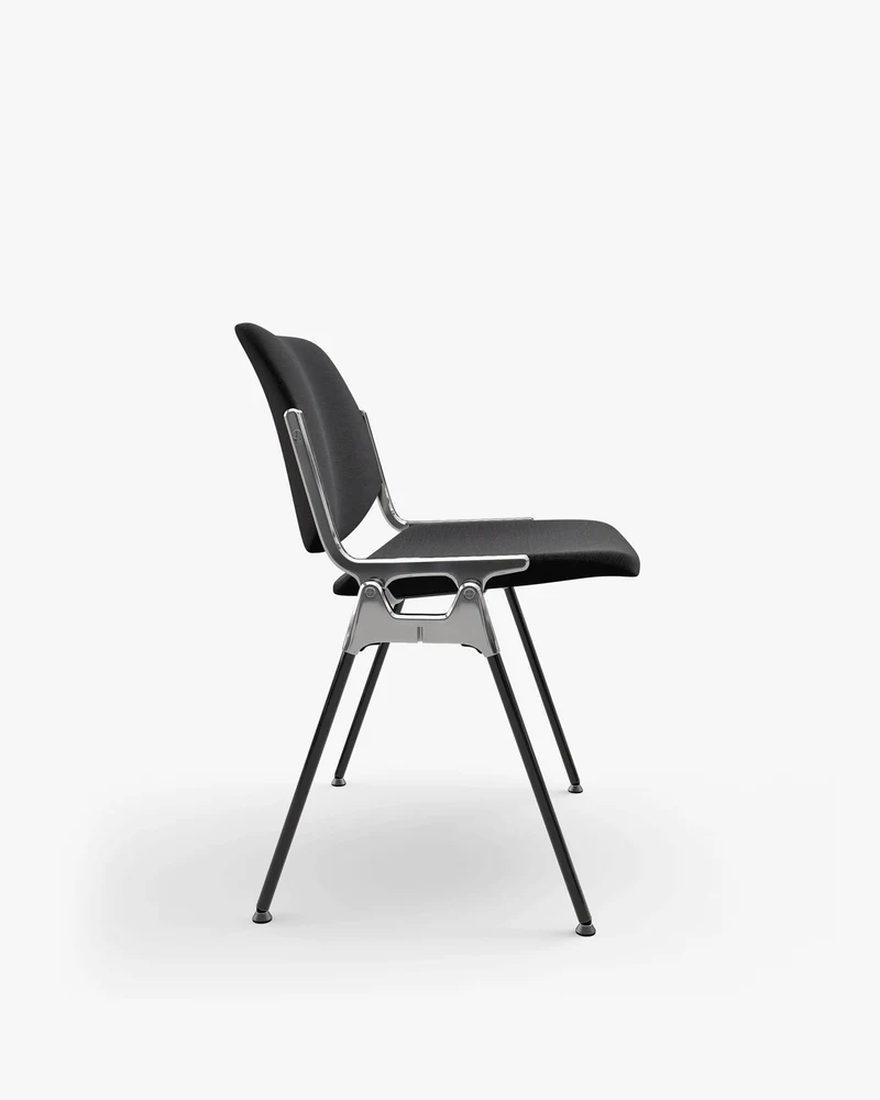 Chaise en tissu noir et acier chromé DSC 106 - Anonima Castelli