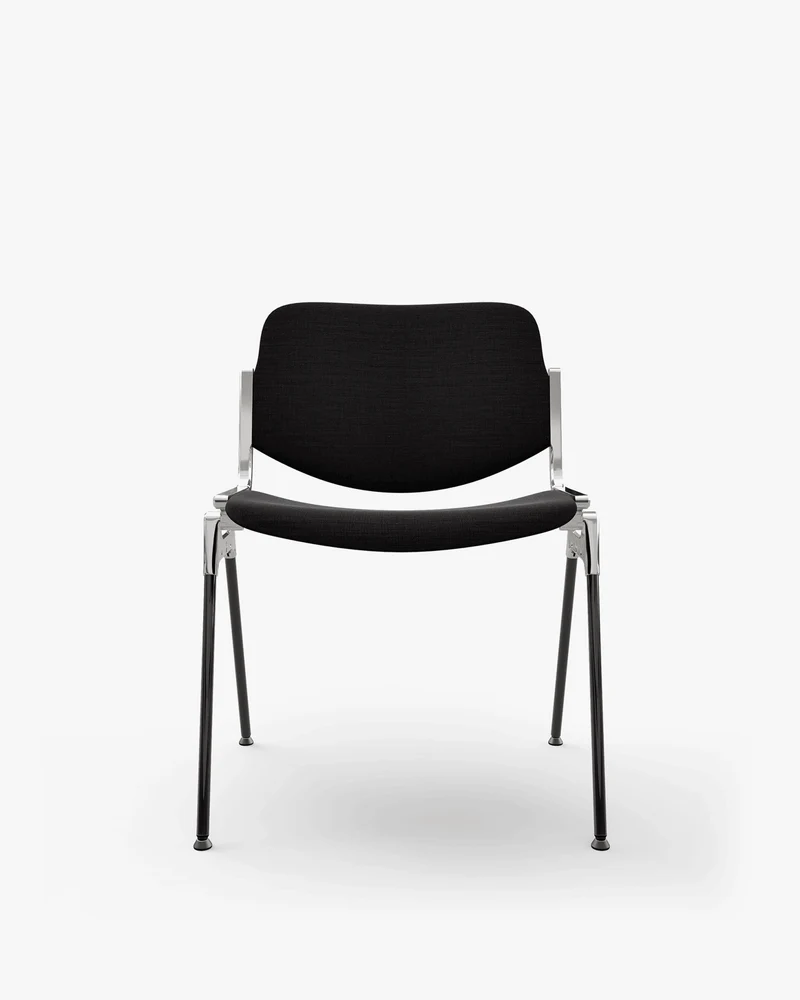 Chaise en tissu noir et acier chromé DSC 106 - Anonima Castelli