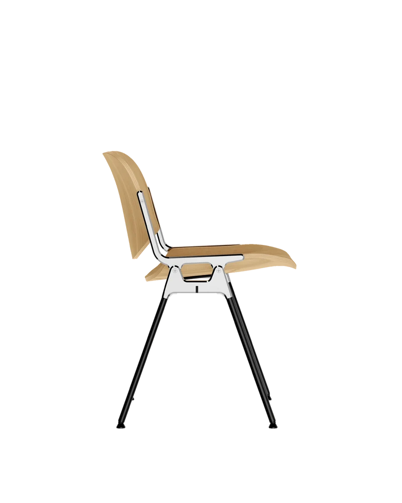 Chaise en hêtre plaqué et acier chromé DSC 106 - Anonima Castelli
