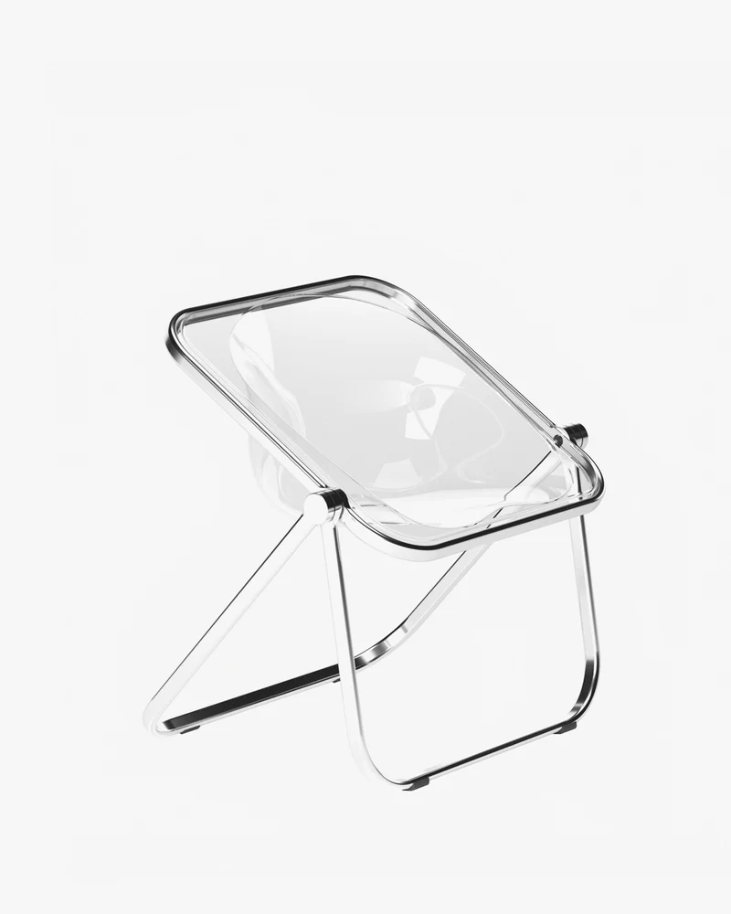 Chaise pliante transparente et acier chromé Plona - Anonima Castelli