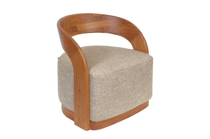 Chaise en tissu beige et bois mindi 72x77cm Nala - Versmissen