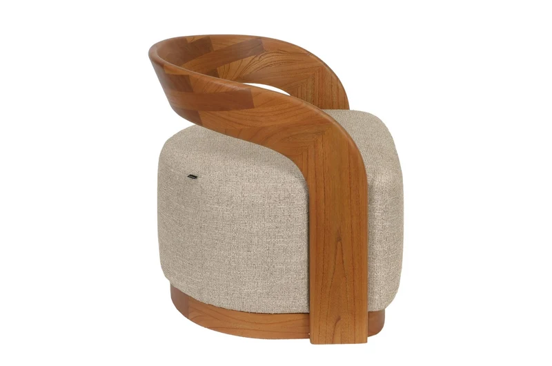 Chaise en tissu beige et bois mindi 72x77cm Nala - Versmissen