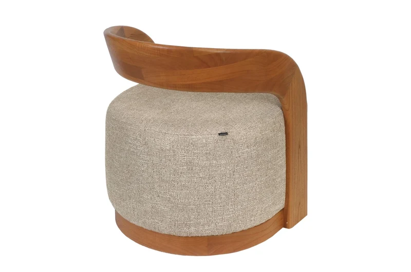Chaise en tissu beige et bois mindi 72x77cm Nala - Versmissen