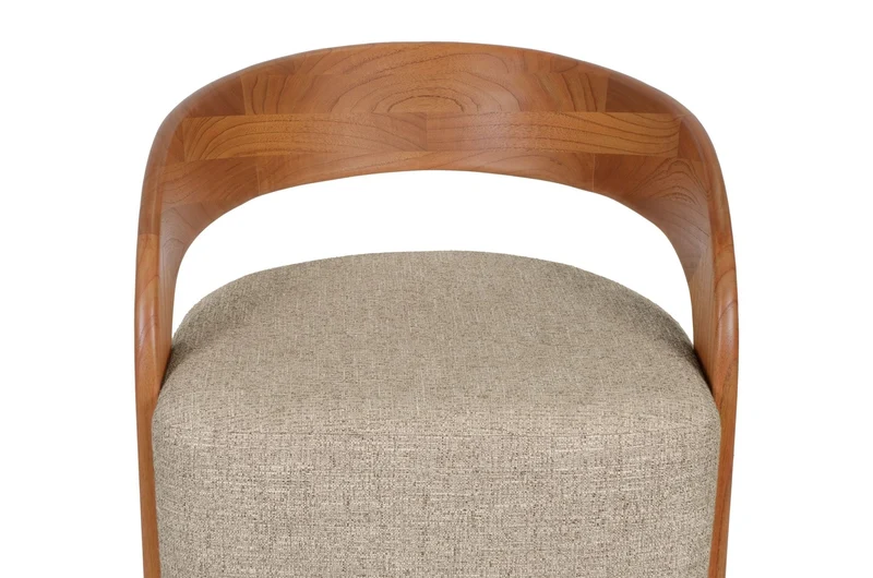 Chaise en tissu beige et bois mindi 72x77cm Nala - Versmissen