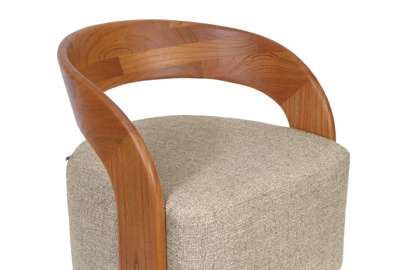 Chaise en tissu beige et bois mindi 72x77cm Nala - Versmissen