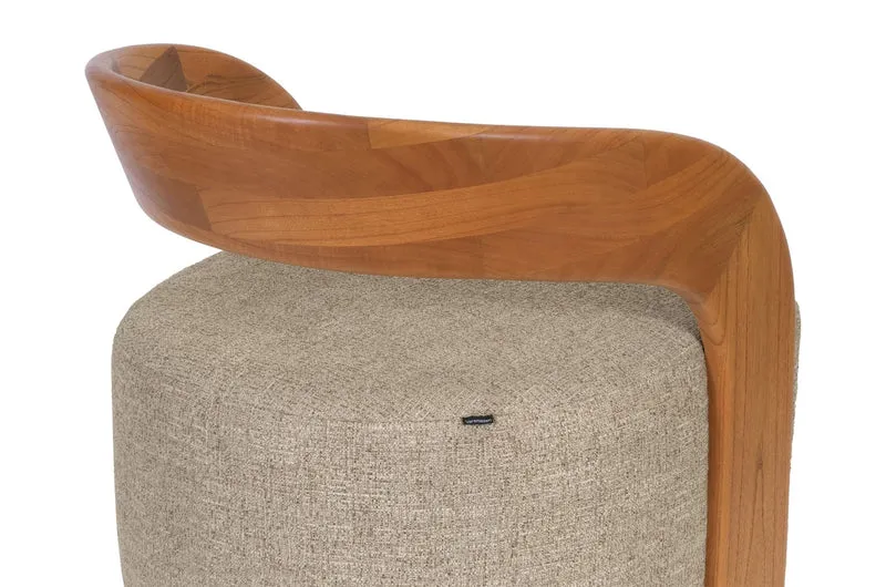 Chaise en tissu beige et bois mindi 72x77cm Nala - Versmissen