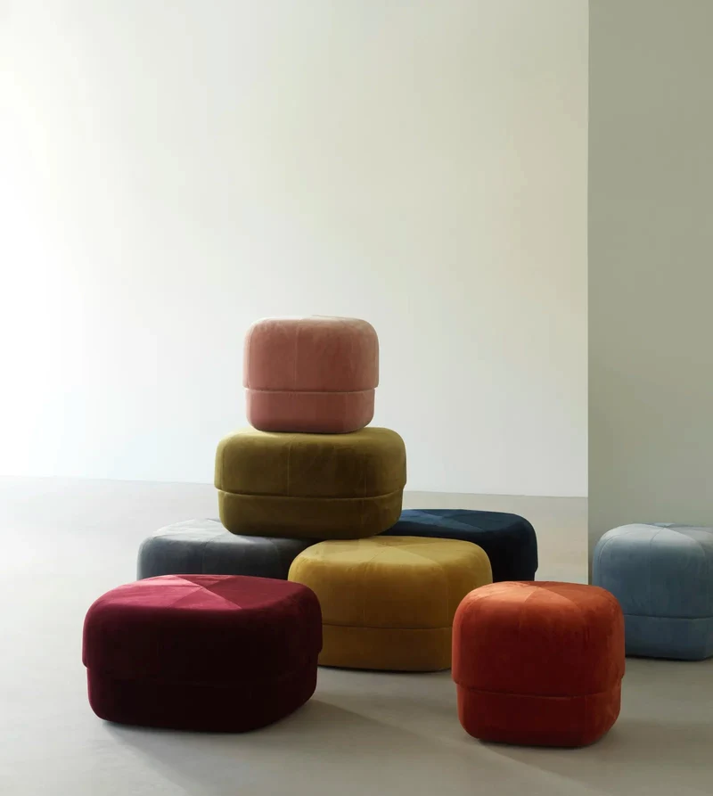Pouf en velour moss 46cm S Circus - Normann Copenhagen