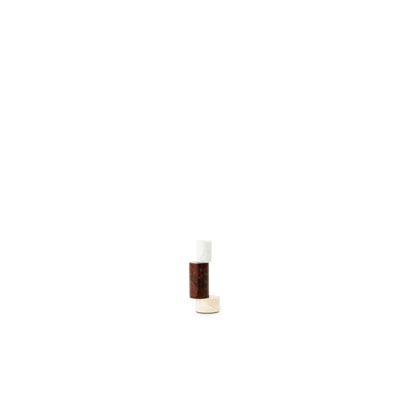 Bougeoir en marbre et acier bordeaux 7x20cm Blox - Normann Copenhagen