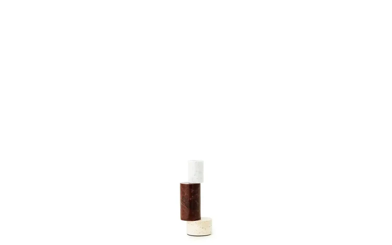 Bougeoir en marbre et acier bordeaux 7x20cm Blox - Normann Copenhagen