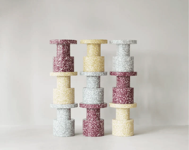 Tabouret en polyéthylène recyclé gris Bit Stool - Normann Copenhagen