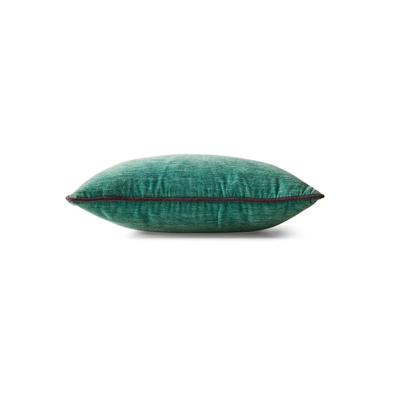 Coussin effet velours bleu vert 50x35cm - HKliving