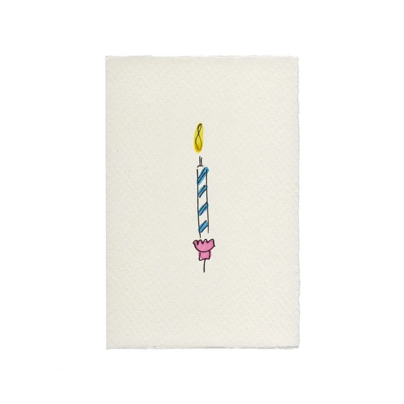 BIRTHDAY CANDLE HAND PAINTED CARD