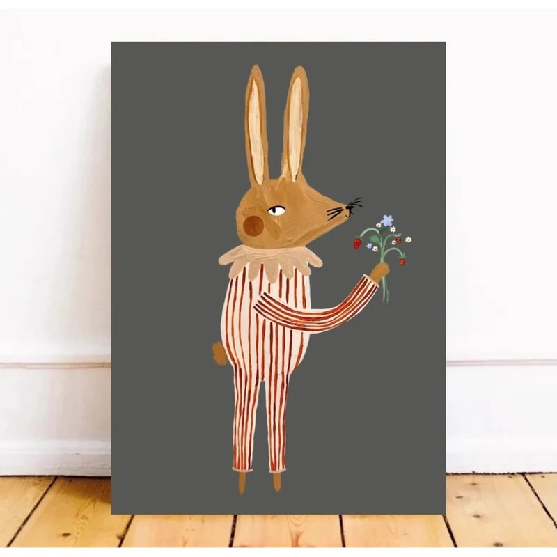 SPRING BUNNY ART PRINT - A3
