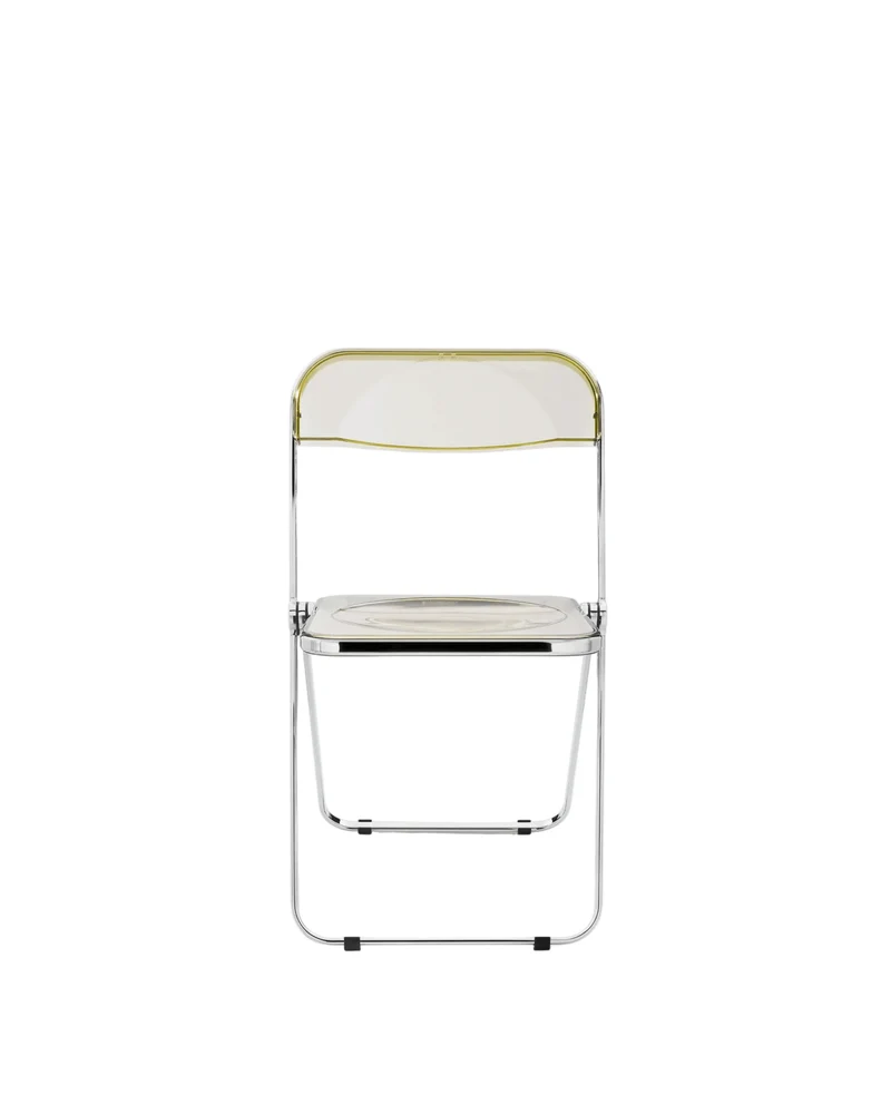 Chaise pliante jaune fumé et acier chromé Plia - Anonima Castelli