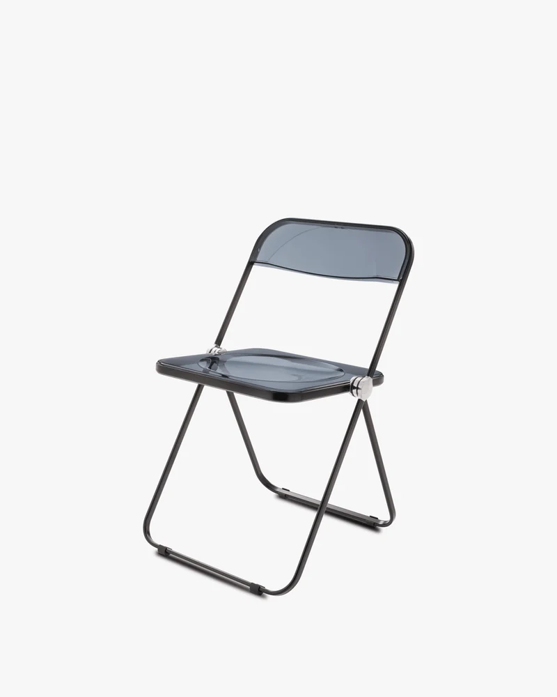 Chaise pliante noir fumé et acier noir Plia - Anonima Castelli