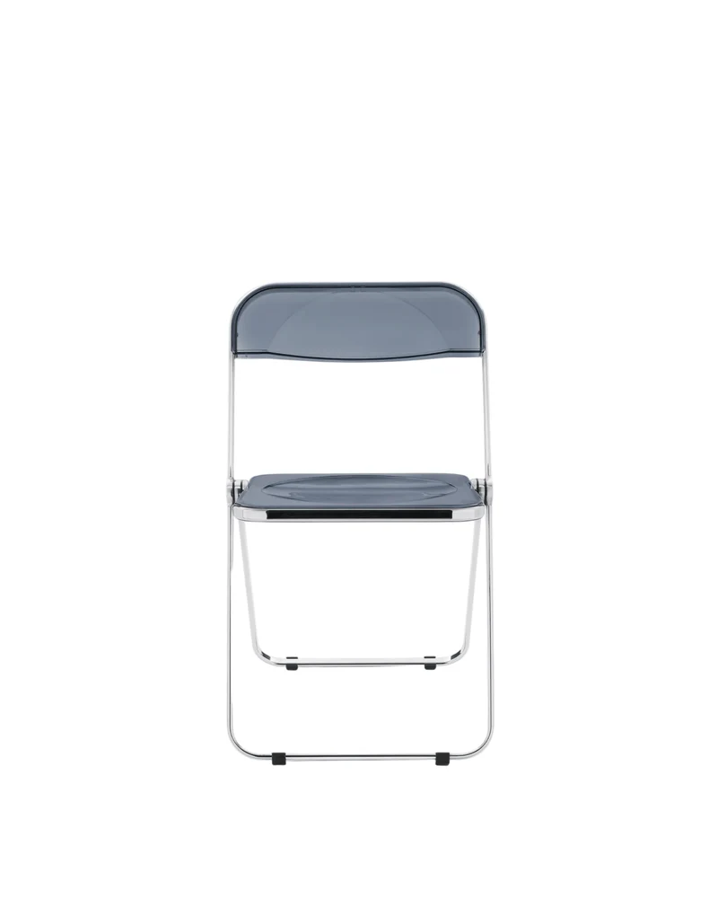 Chaise pliante noir fumé et acier chromé Plia - Anonima Castelli