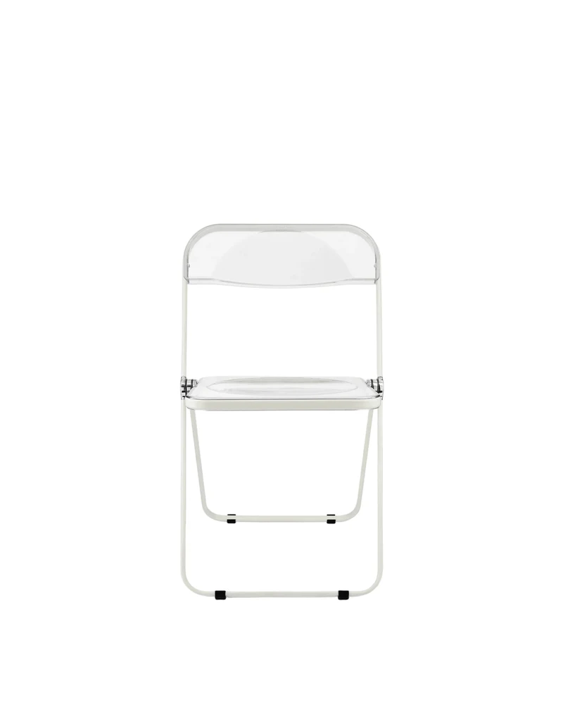 Chaise pliante transparente et acier blanc Plia - Anonima Castelli