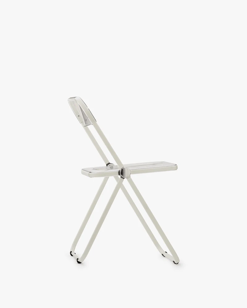Chaise pliante transparente et acier blanc Plia - Anonima Castelli
