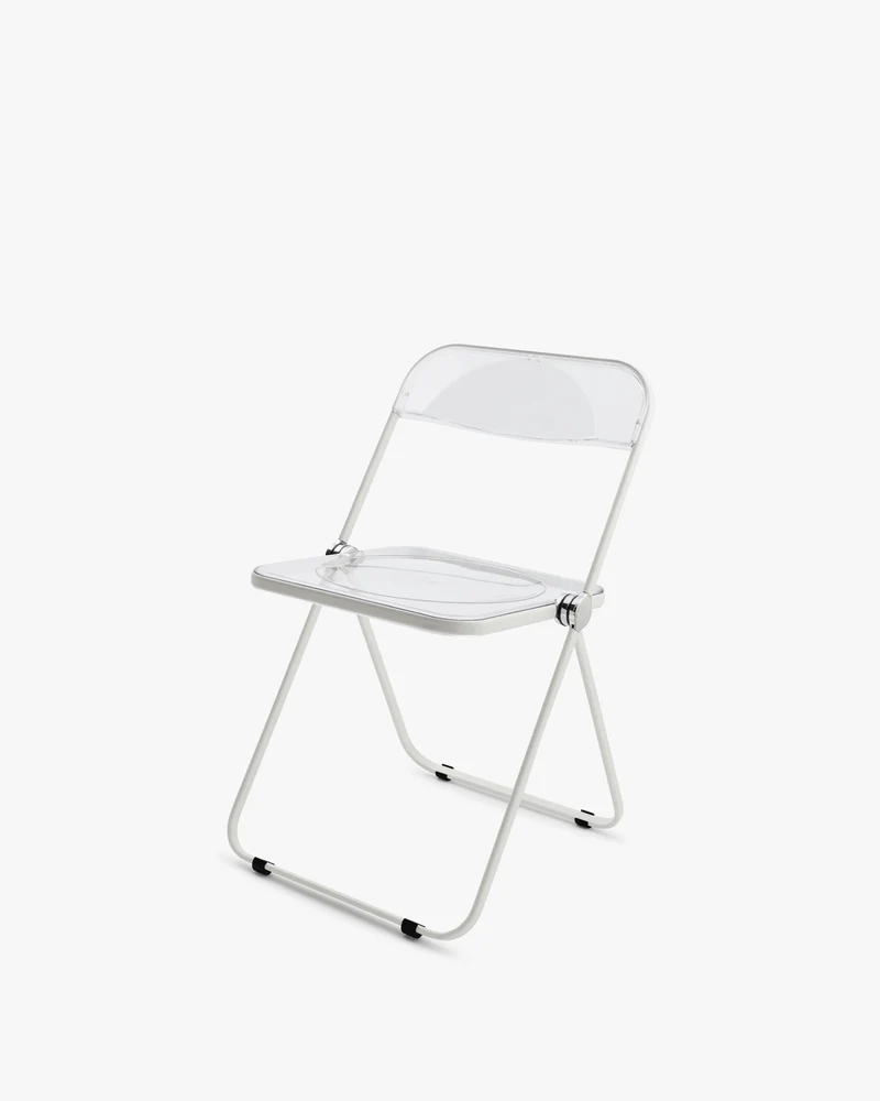 Chaise pliante transparente et acier blanc Plia - Anonima Castelli