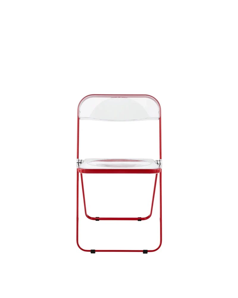 Chaise pliante transparente et acier rouge Plia - Anonima Castelli