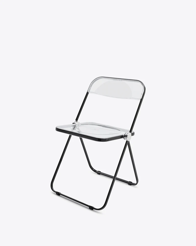 Chaise pliante transparente et acier noir Plia - Anonima Castelli