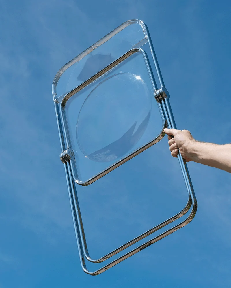 Chaise pliante transparente et acier chromé Plia - Anonima Castelli