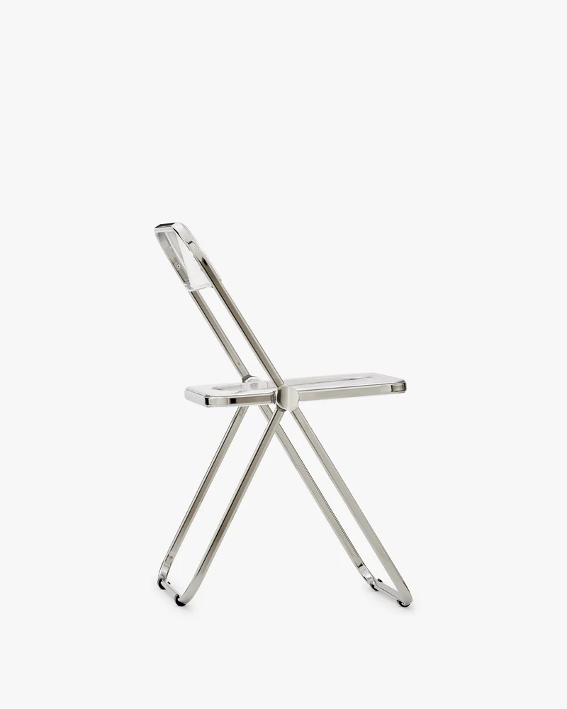 Chaise pliante transparente et acier chromé Plia - Anonima Castelli