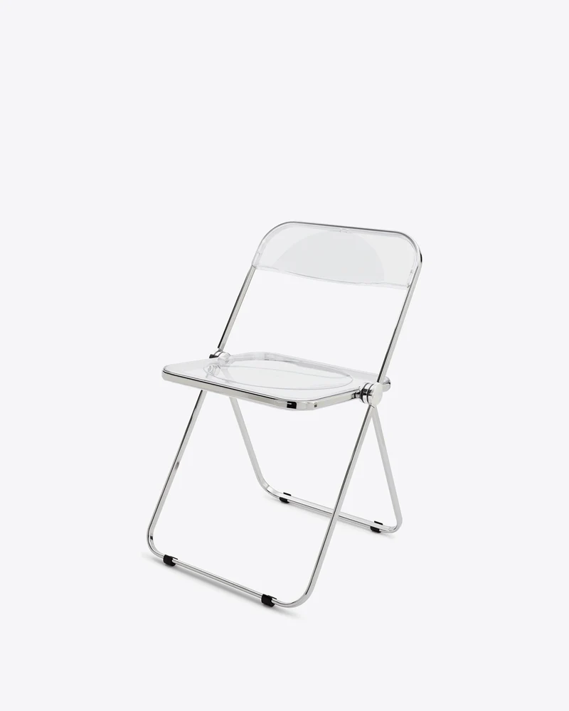 Chaise pliante transparente et acier chromé Plia - Anonima Castelli