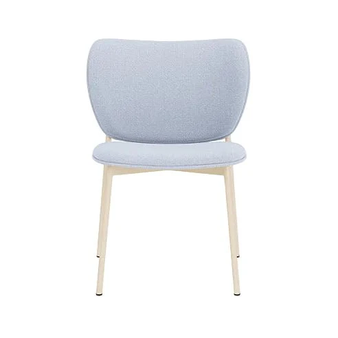 Chaise de salle à manger en acier beige et tissu bleu glacé Eve - Fest Amsterdam