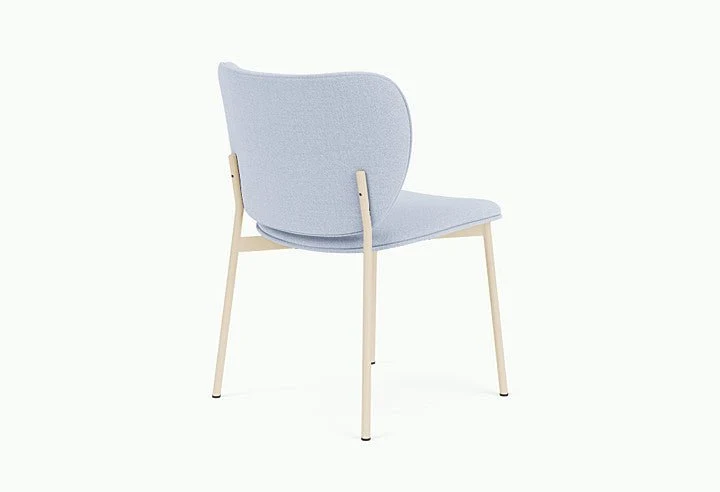 Chaise de salle à manger en acier beige et tissu bleu glacé Eve - Fest Amsterdam