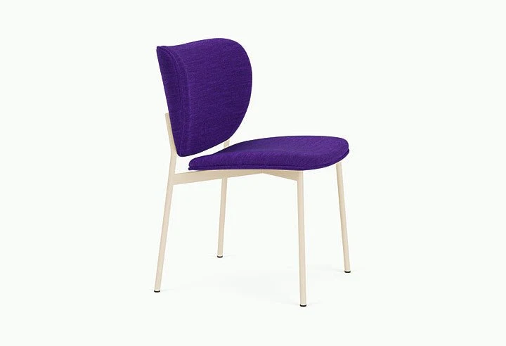 Chaise de salle à manger en acier beige et tissu violet Eve - Fest Amsterdam