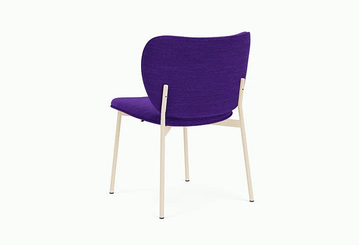 Chaise de salle à manger en acier beige et tissu violet Eve - Fest Amsterdam