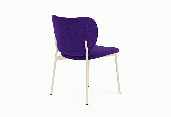 Chaise de salle à manger en acier beige et tissu violet Eve - Fest Amsterdam