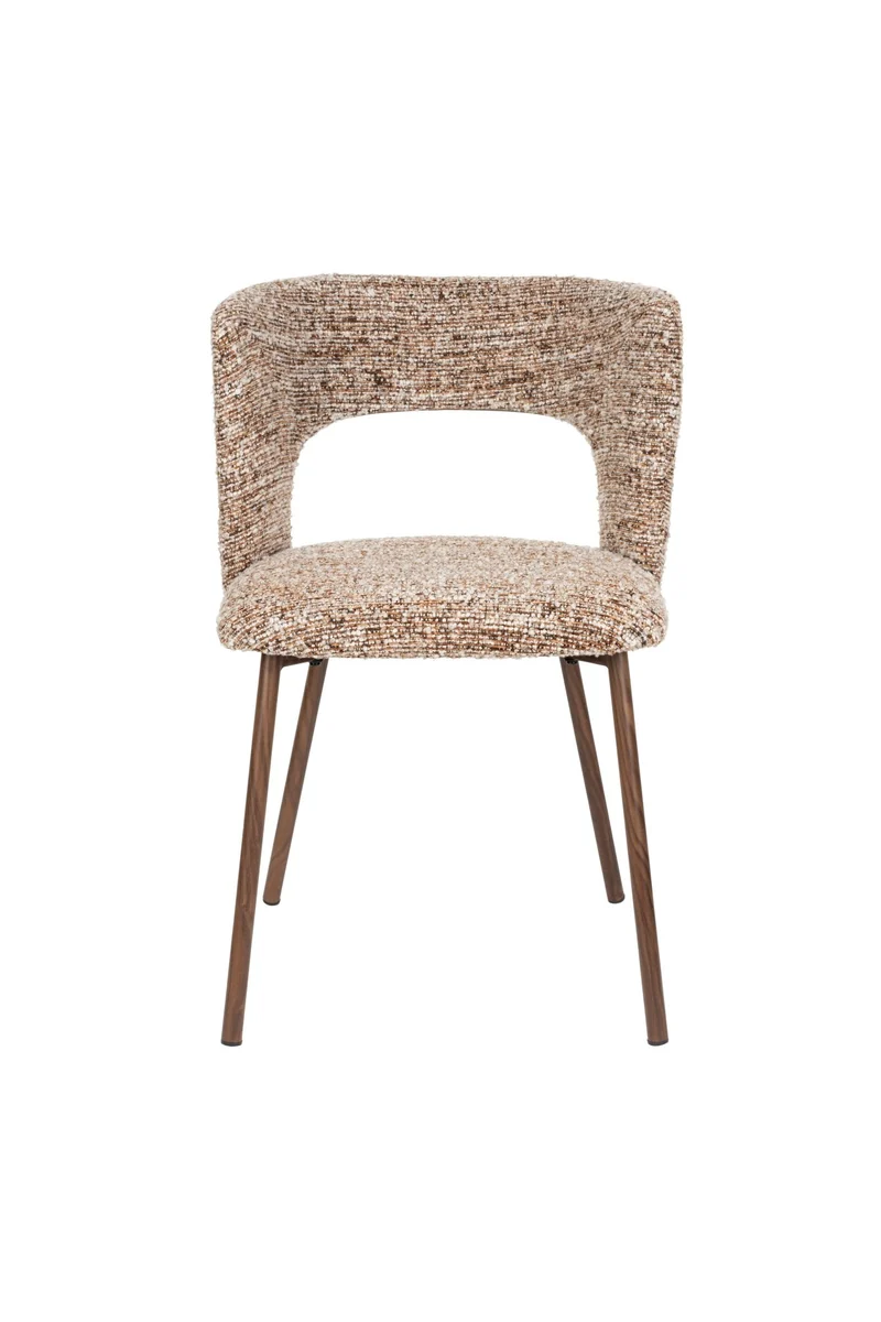 Chaise en tissu marron et métal Arven - The Cool Republic